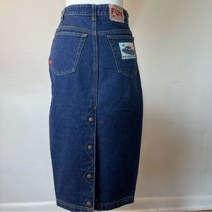 Vintage Fun Fashion Denim Patchwork Pencil Skirt Women’s Size Large